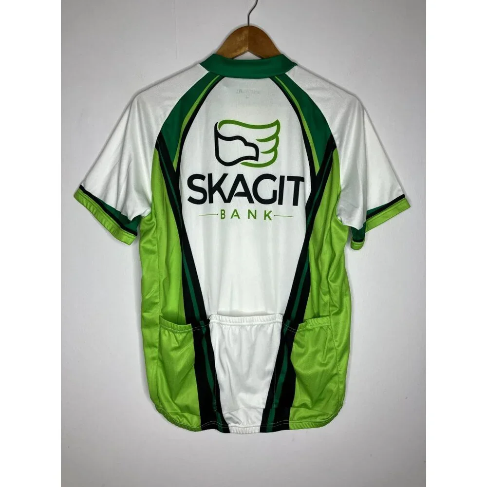 Primal Men's XL Skagit Bank Cycling Jersey Green White